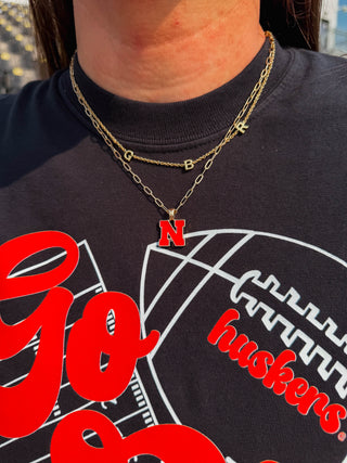 Nebraska Huskers Enamel Pendant Necklace