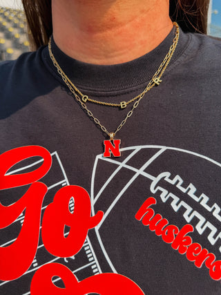 Nebraska Huskers Enamel Pendant Necklace