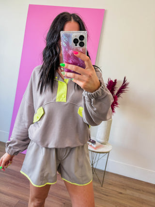 Active Ease Set-Stone Taupe/Lime