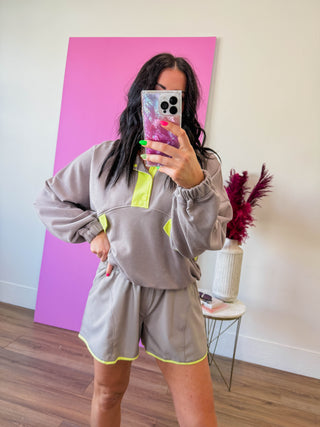 Active Ease Set-Stone Taupe/Lime