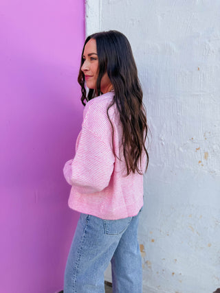Daydream Striped Cardigan-Punch