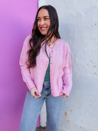 Daydream Striped Cardigan-Punch