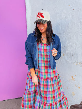 Colorburst Plaid Maxi Dress