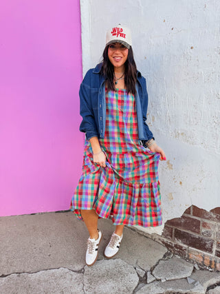 Colorburst Plaid Maxi Dress