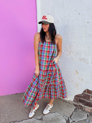 Colorburst Plaid Maxi Dress
