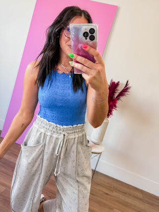 Floral Textured Tank-Marina