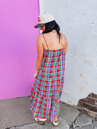 Colorburst Plaid Maxi Dress