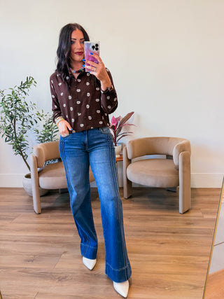 Paisley Button Down Top