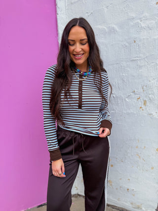 Josephine Striped Henley Top