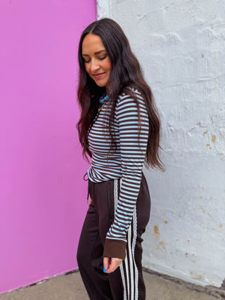 Josephine Striped Henley Top