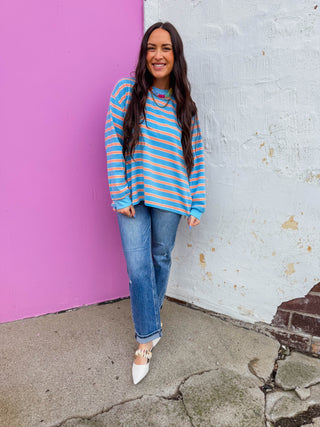 Lennox Striped Long Sleeve-Blue