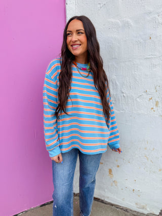 Lennox Striped Long Sleeve-Blue