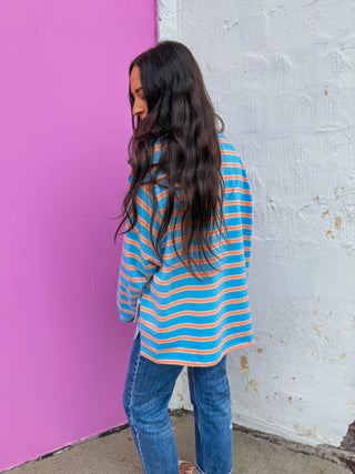 Lennox Striped Long Sleeve-Blue