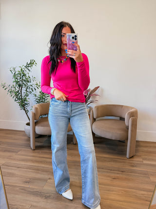 Everyday Essential Long Sleeve-Hot Pink