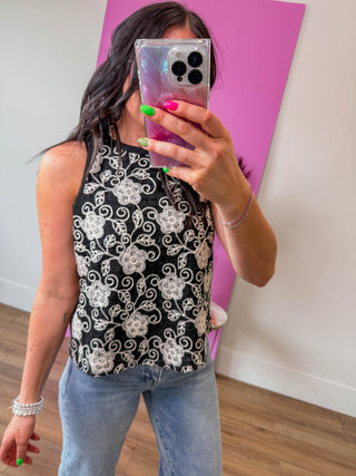 Mattie Floral Embroidered Tank