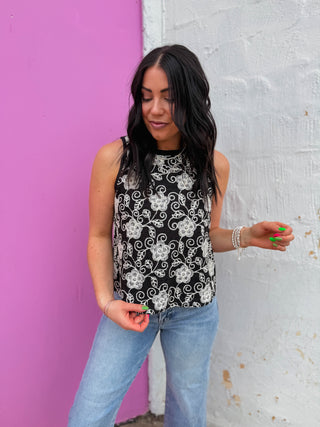 Mattie Floral Embroidered Tank