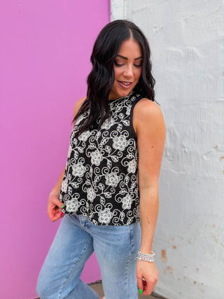 Mattie Floral Embroidered Tank