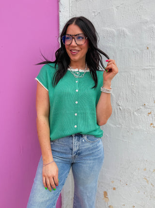 Megan Knit Top-Green