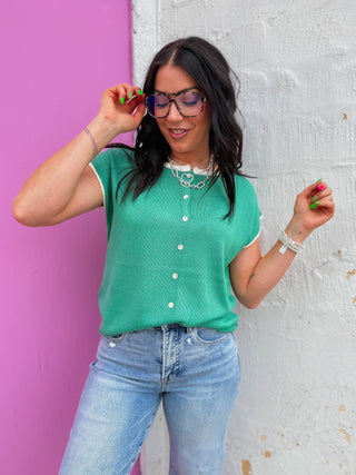 Megan Knit Top-Green