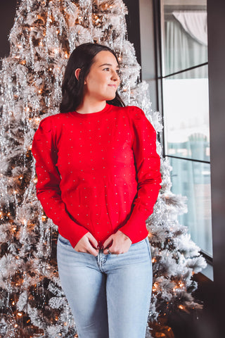 Merry & Bright Sweater-Red