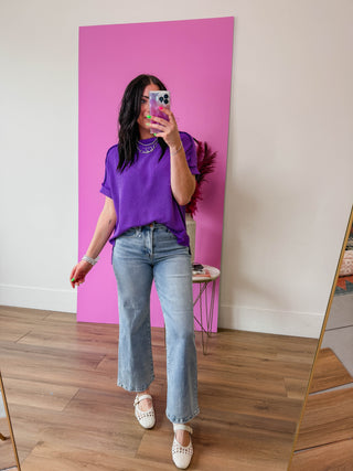 Kyla Corded Top-Purple