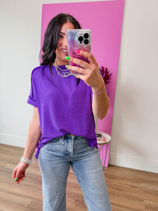 Kyla Corded Top-Purple