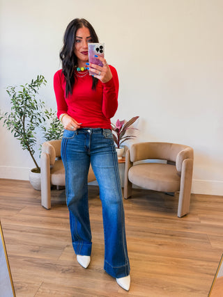 Everyday Essential Long Sleeve-Ruby