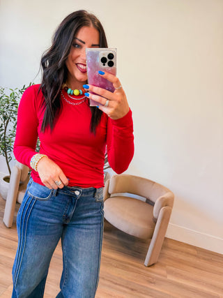 Everyday Essential Long Sleeve-Ruby