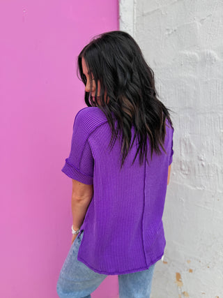 Kyla Corded Top-Purple