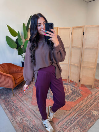 Venice Barrel Active Pants-Dark Plum