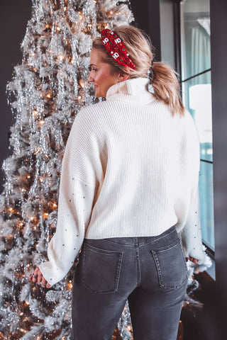 White Christmas Rhinestone Sweater