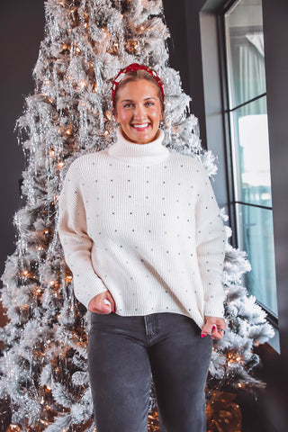 White Christmas Rhinestone Sweater