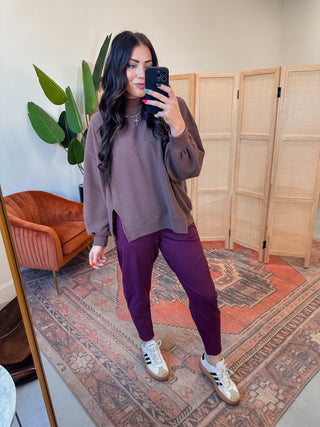 Venice Barrel Active Pants-Dark Plum