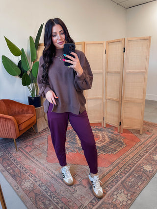 Venice Barrel Active Pants-Dark Plum