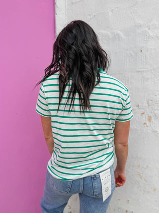 Go-Getter Striped Tee-Kelly Green