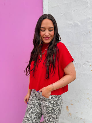 Elladee Knit Top-Ruby