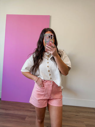 On The Dot Shorts-Light Pink