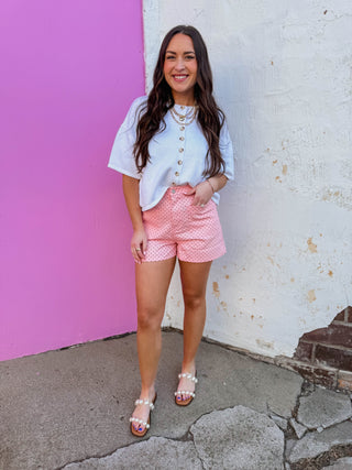 On The Dot Shorts-Light Pink