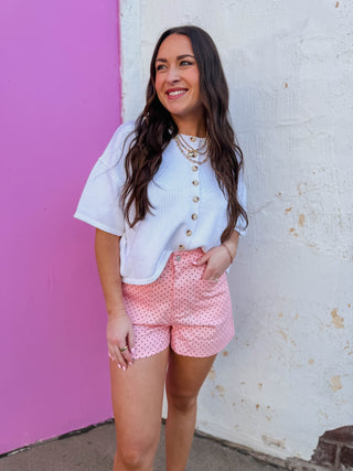 On The Dot Shorts-Light Pink