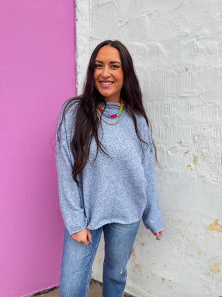 Palmer Sweater-Dusty Blue