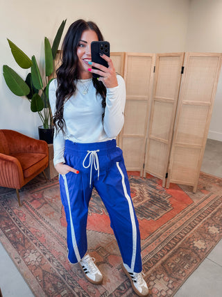 Cool Girl Barrel Pants-Blue