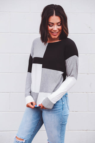 Tiffany Sweater-Black/Grey