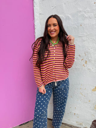 Caty Striped Cardigan