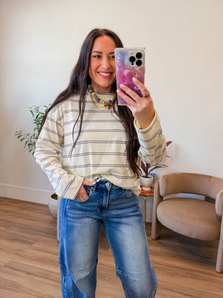 Jace Striped Long Sleeve-Butter
