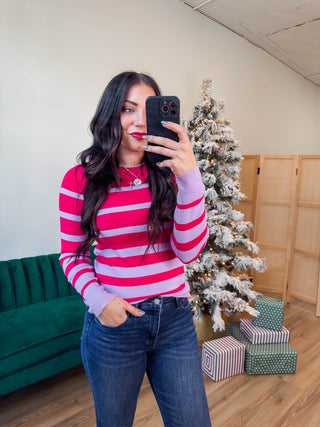 Violet Striped Sweater