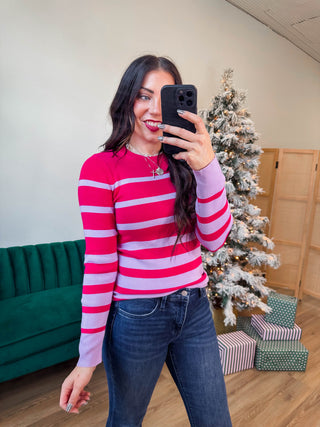 Violet Striped Sweater