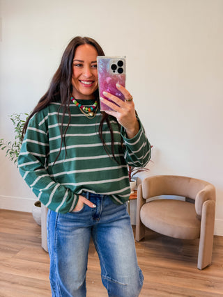 Jace Striped Long Sleeve-Green