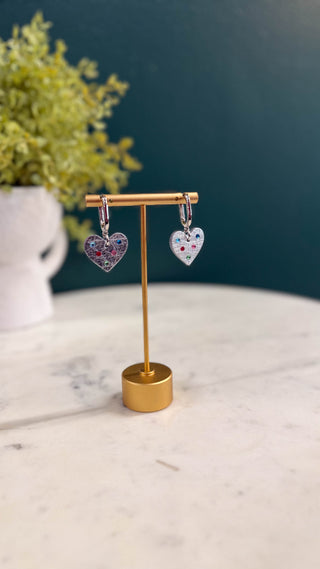 Nickel & Suede - Quinn Earring-Vintage Silver Jeweled