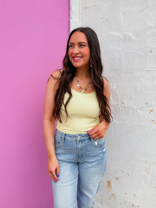 Lenny Polka Dot Tank-Yellow