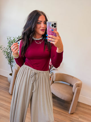 Everyday Essential Long Sleeve-Cabernet